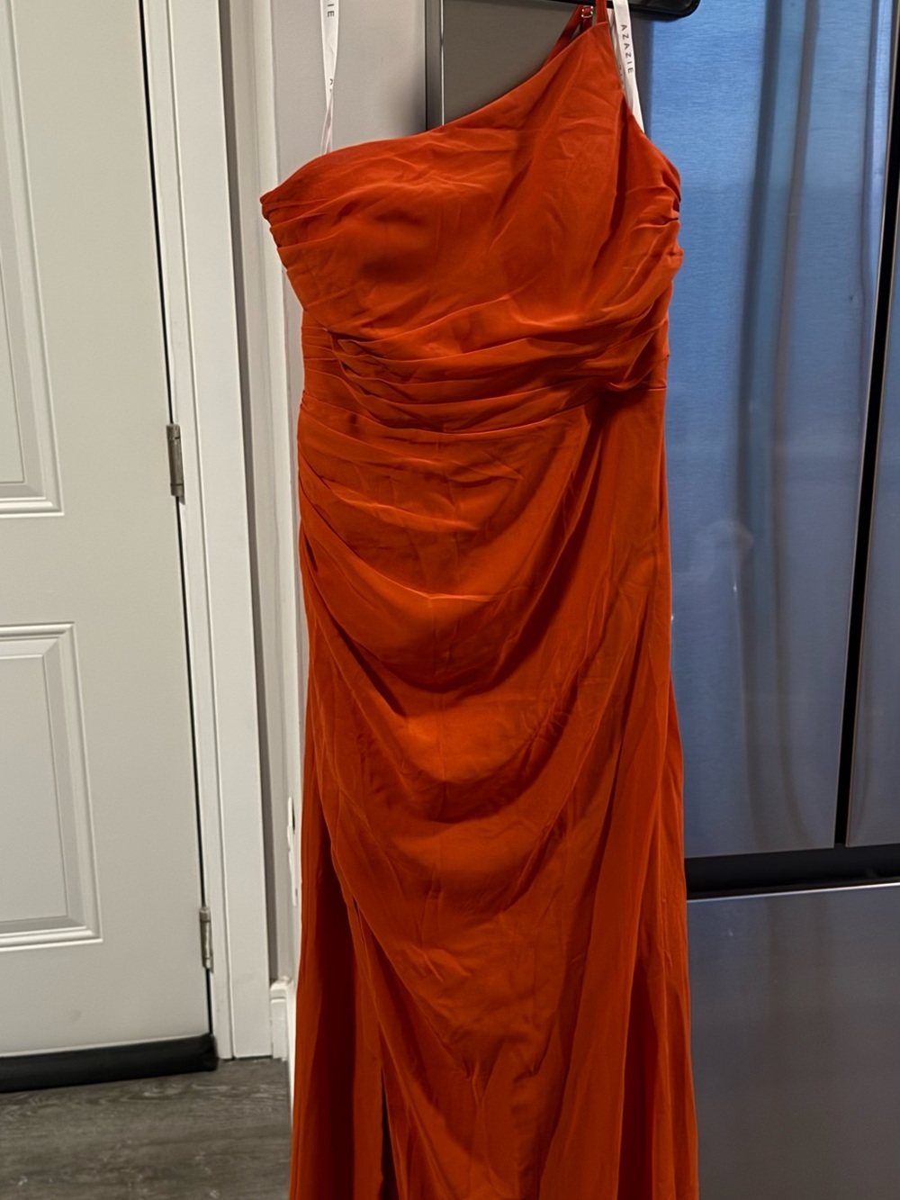 Paprika chiffon floor length dress